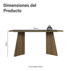 Mesa de Comedor Rectangular 6 Puestos con Tablero de Madera y Cristal MarrónNegro