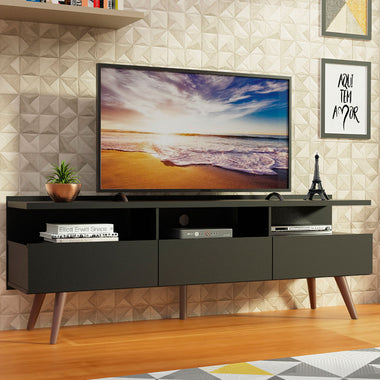 Centro de Entretenimiento Mesa para TV Londres 160 cm Hasta 65 Pulgadas Negro Madesa