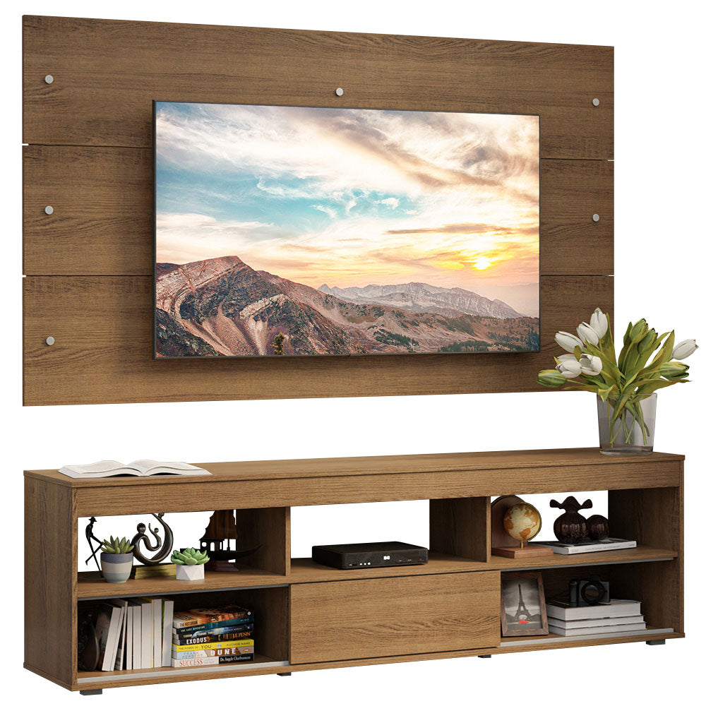 Centro de Entretenimiento para TV Orlando Mesa y Panel de Hasta 65 Pulgadas Marrón