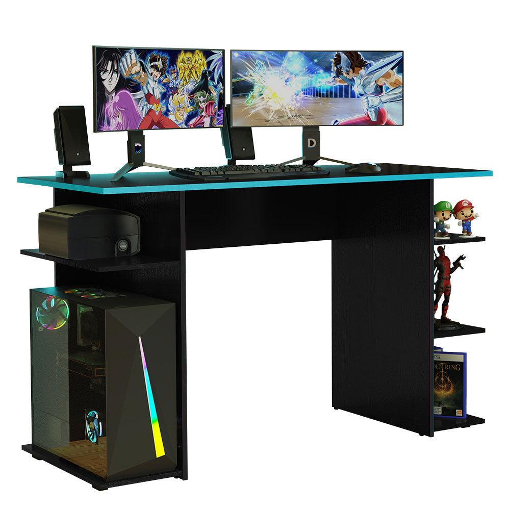 Escritorio Gamer Moderno para PC y Consola 9424 Negro/Azul