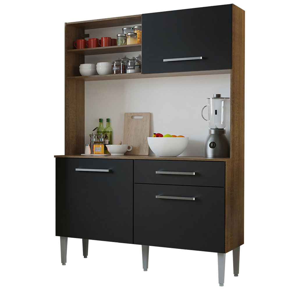 Mueble de Cocina Compacta Life 120 cm Marrón/Negro Madesa