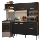 Mueble de Cocina Compacta Aura 2.00 Metros MarrónNegro