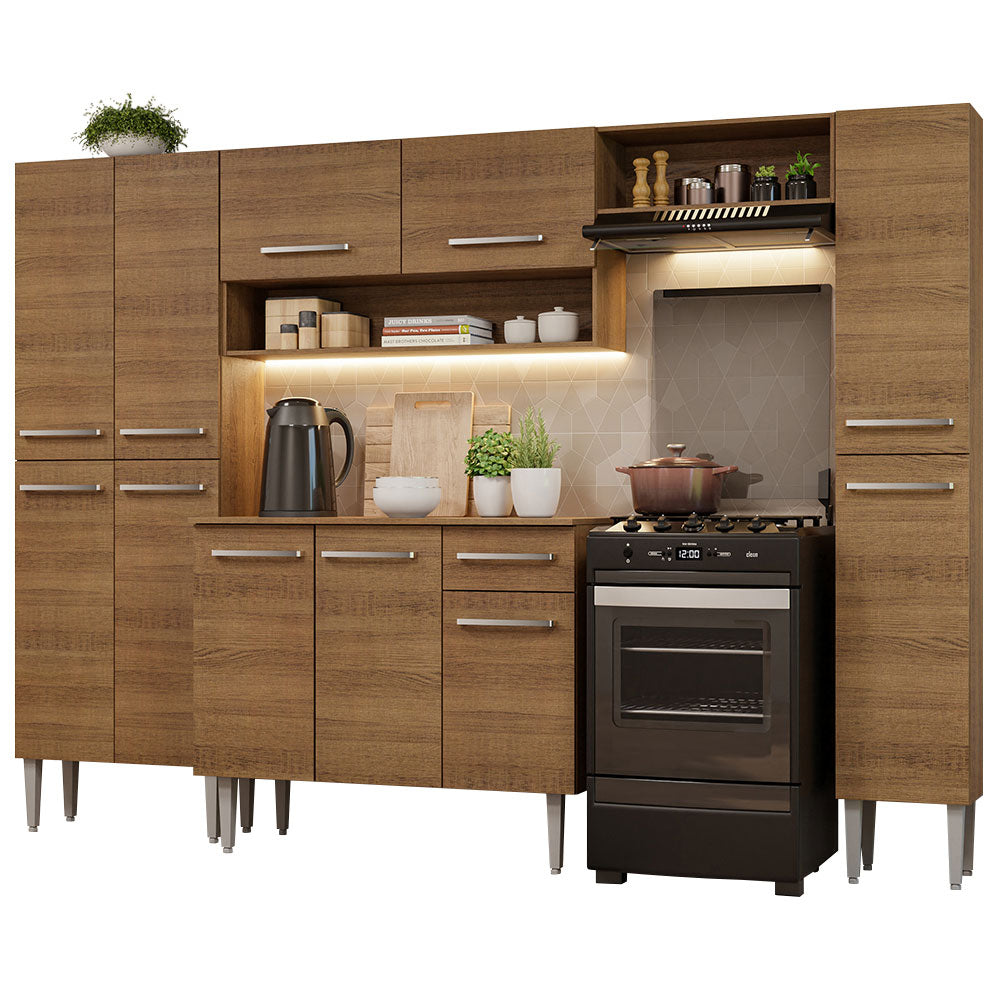 Cocina Integral Emilly Hit 2.60 Metros Marrón