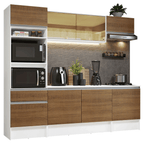 Cocina Integral Diamante 240 cm con Encimera Blanco/Marrón Madesa