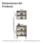 Kit Mueble de Cocina Superior y Mueble Bajo Emilly 64 cm