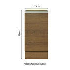 Mueble de Cocina Bajo Glamy 1 Puerta 35 cm x 60 cm sin Encimera Marrón