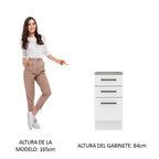 Mueble de Cocina Bajo Agata 3 Cajones 40 cm x 60 cm con Encimera Blanco