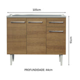 Mueble de Cocina Emilly 1.05 m con Mesón de Acero