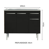 Mueble de Cocina Emilly 1.05 m con Mesón de Acero