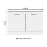 Mueble de Cocina Bajo Agata 1.20 m 2 Puertas con Encimera