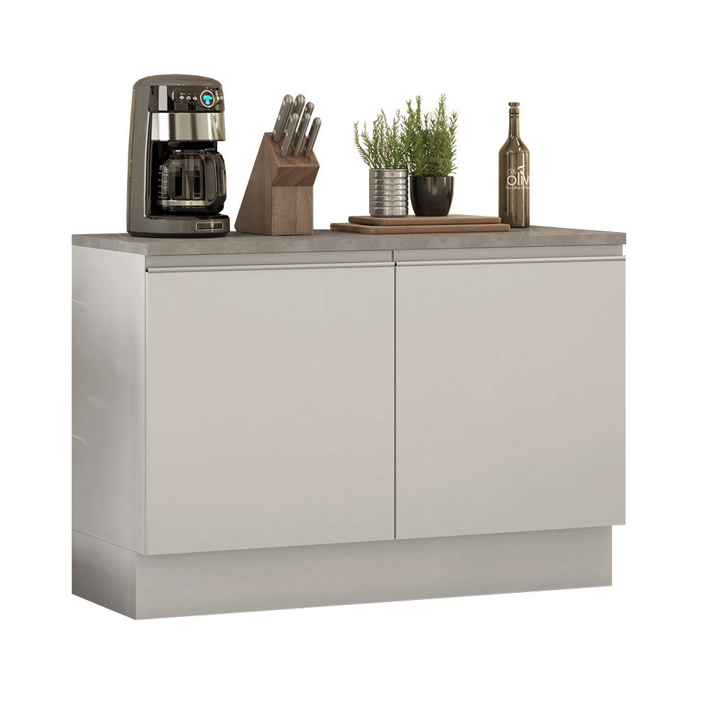 Mueble de Cocina Bajo Glamy 1.20 m 2 Puertas con Encimera Blanco