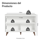 Mueble de Cocina Bajo Reims 1.20 Metros 2 Puertas con Encimera Blanco