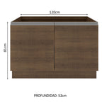 Mueble de Cocina Bajo Glamy 1.20 Metros 2 Puertas Marrón