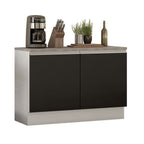 Mueble de Cocina Bajo Glamy 1.20 m 2 Puertas con Encimera Blanco/Negro