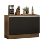 Mueble de Cocina Bajo Glamy 1.20 m 2 Puertas con Encimera Marrón/Negro