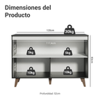 Mueble de Cocina Bajo Reims 1.20 Metros 2 Puertas con Encimera Negro
