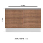 Mueble de Cocina Bajo Glamy 1.20 Metros 2 Puertas Blanco/Marrón
