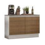 Mueble de Cocina Bajo Glamy 1.20 m 2 Puertas con Encimera Blanco/Marrón