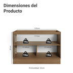 Mueble de Cocina Bajo Vik 1.20 Metros 2 Puertas Marrón/Gris