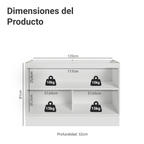 Mueble de Cocina Bajo Vik 1.20 Metros 2 Puertas Blanco/Verde