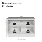 Mueble de Cocina Bajo Vik 1.20 m 2 Puertas con Encimera Blanco/Verde