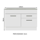 Mueble de Cocina Bajo Agata 1.20 m 1 Puerta 2 Cajones con Encimera
