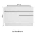Mueble de Cocina Bajo Glamy 1.20 m 1 Puerta 2 Cajones Blanco