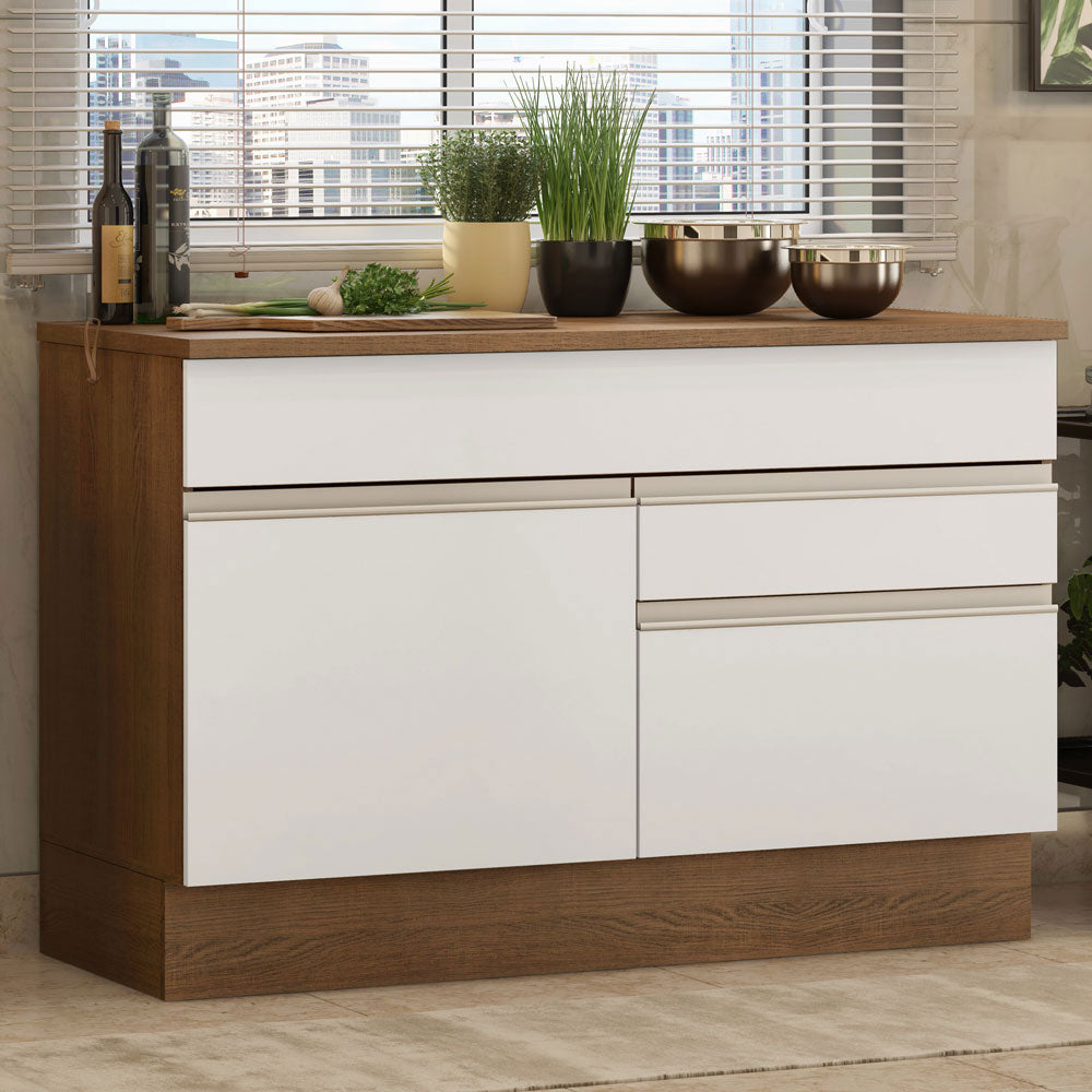 Mueble de Cocina Bajo Glamy 1.20 m 1 Puerta 2 Cajones con Encimera