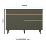 Mueble de Cocina Bajo Reims 1.20 m 2 Puertas 1 Cajón con Encimera