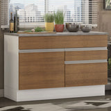 Mueble de Cocina Bajo Glamy 1.20 m 1 Puerta 2 Cajones con Encimera