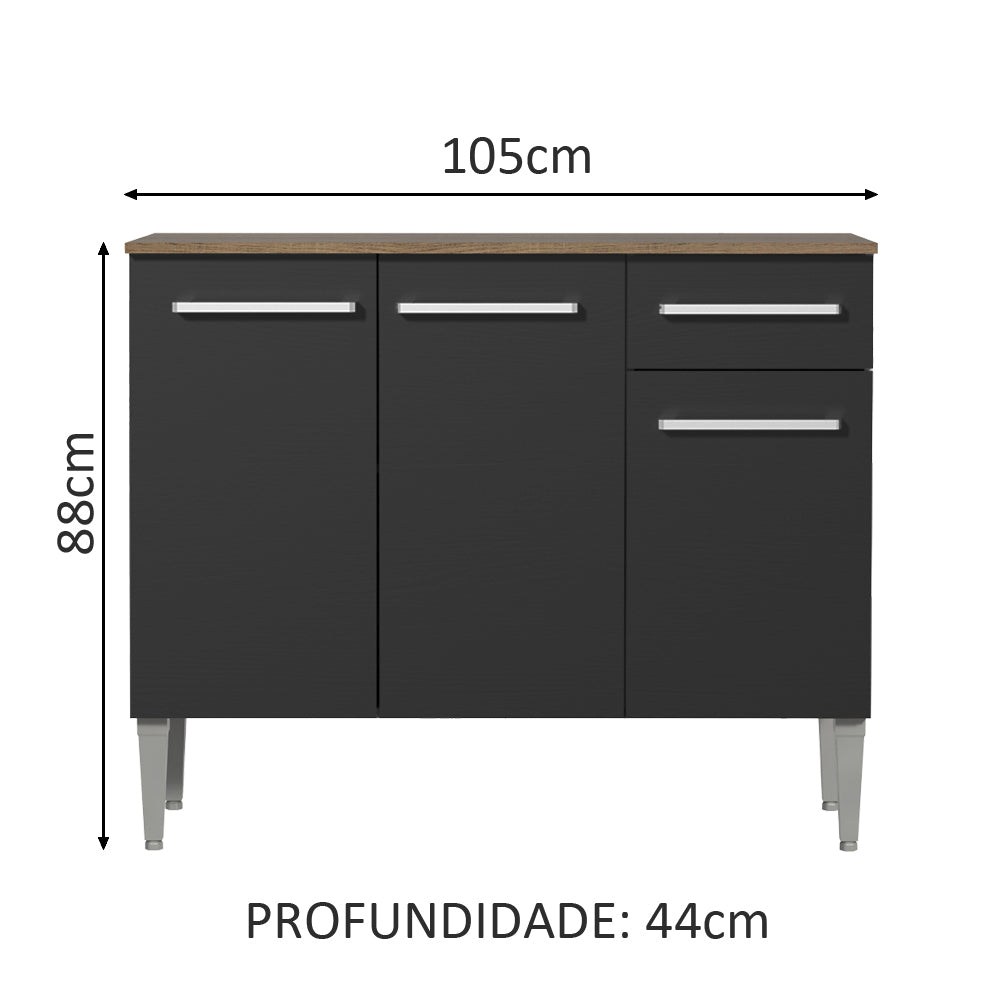Mueble de Cocina Emilly 1.05 m 3 Puertas 1 Cajón con Encimera