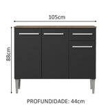 Mueble de Cocina Emilly 1.05 m 3 Puertas 1 Cajón con Encimera