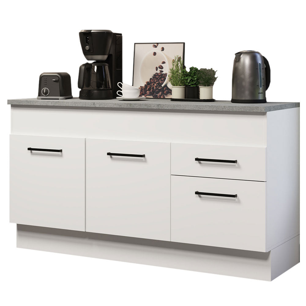 Mueble de Cocina Bajo Agata 1.50 m 2 Puertas 2 Cajones con Encimera