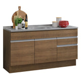 Mueble de Cocina Bajo Glamy 1.50 m 2 Prts 2 Cajones con Mesón de Acero