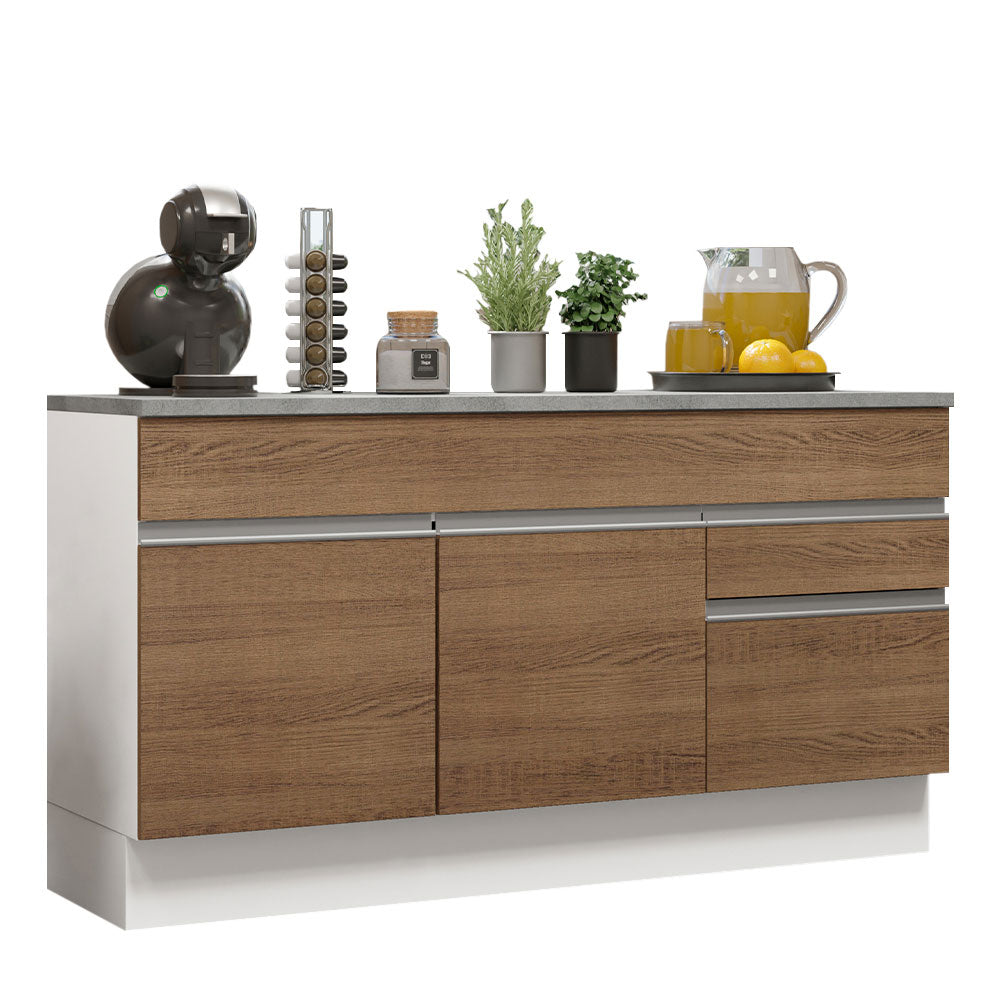 Mueble de Cocina Bajo Glamy 1.50 m 2 Puertas 2 Cajones con Encimera