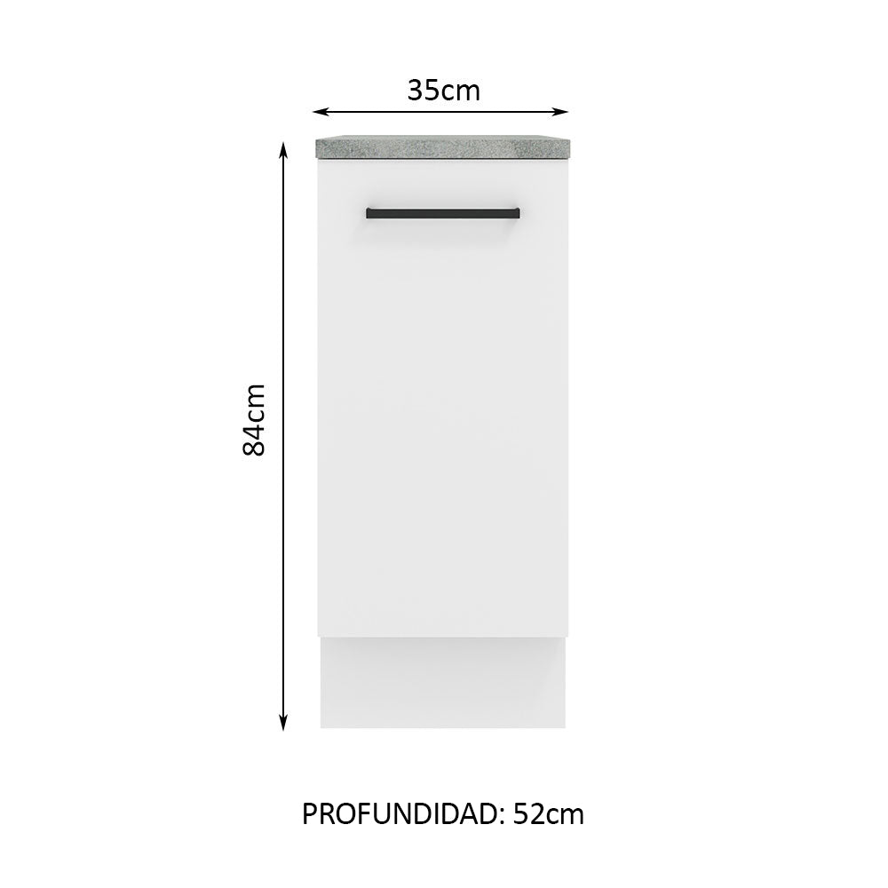 Mueble de Cocina Bajo Agata 35 cm 1 Puerta Blanco