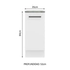 Mueble de Cocina Bajo Agata 35 cm 1 Puerta Blanco