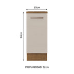 Mueble de Cocina Bajo Agata 35 cm 1 Puerta Marrón/Crema