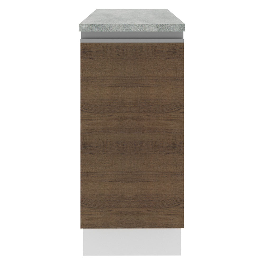 Mueble de Cocina Bajo Glamy 35 cm 1 Puerta Blanco/Marrón