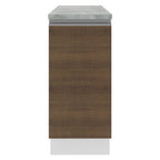 Mueble de Cocina Bajo Glamy 35 cm 1 Puerta Blanco/Marrón