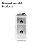 Mueble de Cocina Bajo Vik 35 cm 1 Puerta Blanco/Gris