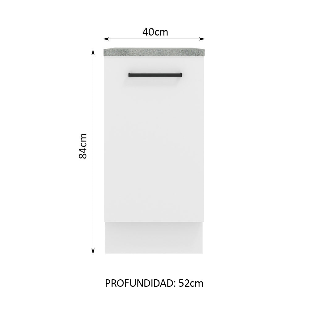 Mueble de Cocina Bajo Agata 40 cm 1 Puerta Blanco