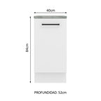 Mueble de Cocina Bajo Agata 40 cm 1 Puerta Blanco