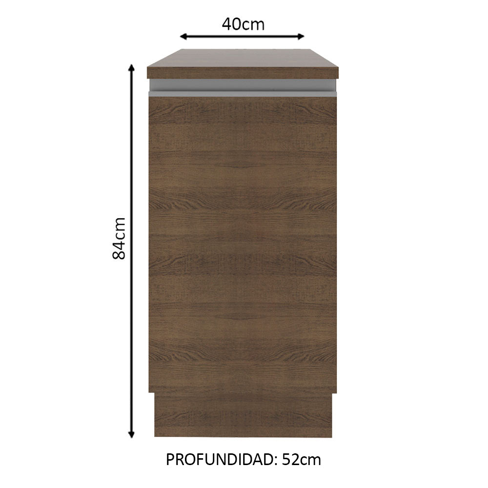 Mueble de Cocina Bajo Glamy 40 cm 1 Puerta Marrón