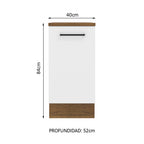 Mueble de Cocina Bajo Agata 40 cm 1 Puerta Marrón/Blanco
