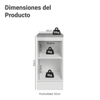 Mueble de Cocina Bajo Vik 40 cm 1 Puerta Blanco/Gris