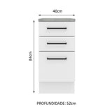 Mueble de Cocina Bajo Agata 40 cm 3 Cajones