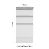 Mueble de Cocina Bajo Glamy 40 cm 3 Cajones