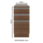 Mueble de Cocina Bajo Glamy 40 cm 3 Cajones Marrón