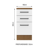 Mueble de Cocina Bajo Agata 40 cm 3 Cajones